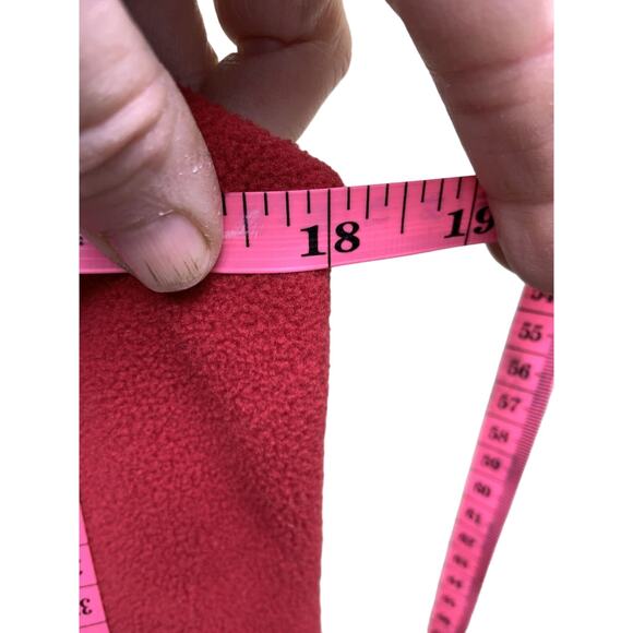 LL Bean Womens Bright Red Fleece Vest Decorative Front Panel Size S - Picture 5 of 6
